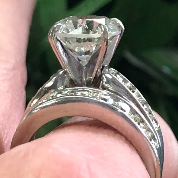 6.5 Carat Bridal Set ~ 5 Carat Diamond Solitaire Ring Wedding Band Set - Picture 5 of 8